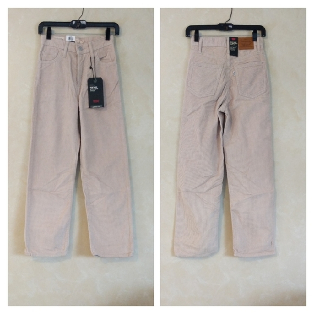 Levi's Ribcage Corduroy Pants Cement Pebble - Picture 9 of 13